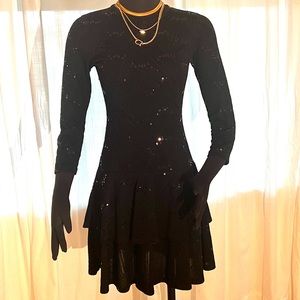 Michael Kors Blk Sequin Dress - XS